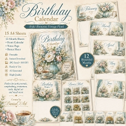 Romantic Vintage Birthday Calender