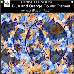 Blue and Orange Flower Frames