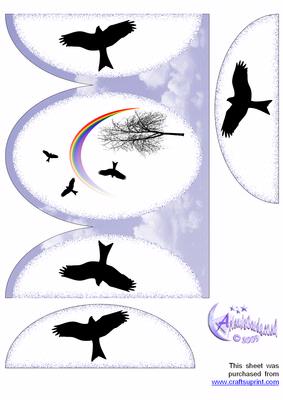 Red Kites Silhouette Gate Fold