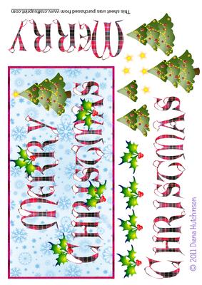Tartan Christmas Dl Card Front