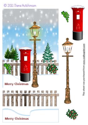 Postbox by a Fence 5x7in Card Front