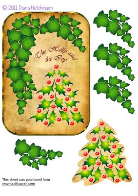 Holly and Ivy 5x7" Card Front