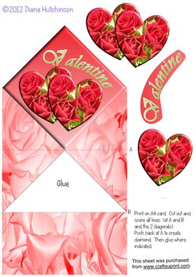 Roses in Hearts Diamond Top