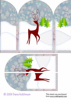 Reindeer Round Top Gatefold