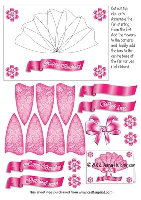 Pink Lace Faux Fan