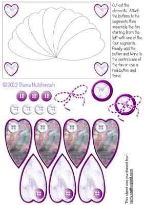 Marble Hearts Faux Fan