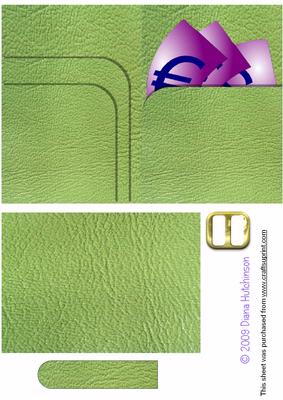 Green Wallet with Euros