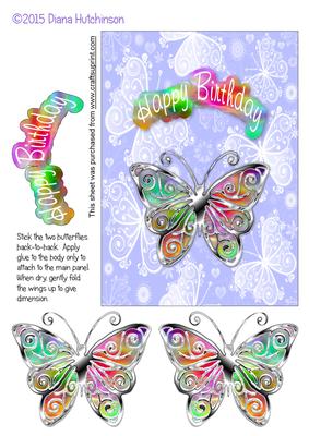 Blue Metal Butterfly
