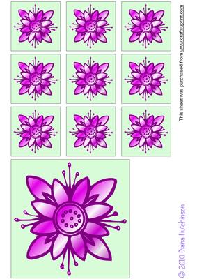 Purple Lilies Teabag Sheet