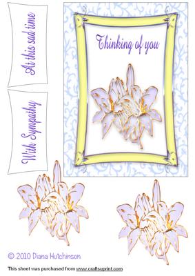 Lily Sympathy Card Front