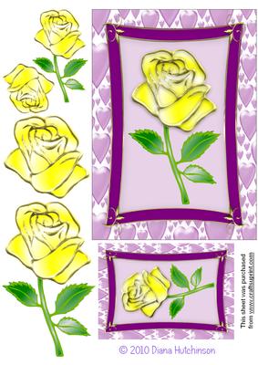 Rose in Frame Card Front
