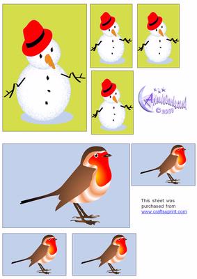 Snowman and Robin Toppers