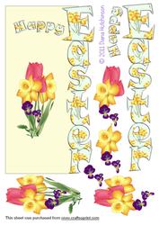 Easter Flowers Dl Card Front