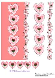 Rose Hearts Dl Card Front