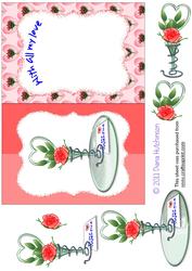 Rose in Vase Fold Back