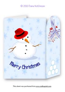 Quick Bookmark Card Snowman