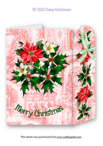 Quick Bookmark Card Poinsettia