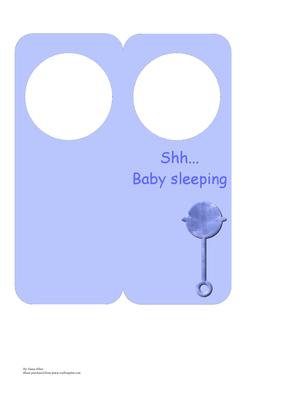 Baby Sleeping Door Hanger Blue