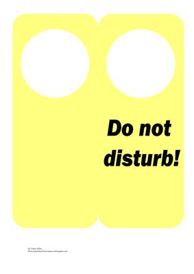 Do Not Disturb Door Hanger