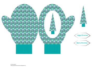 Mitten Shaped Christmas Card