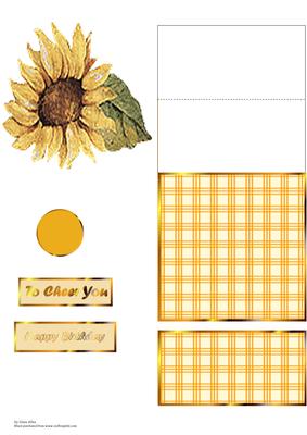 Easel Card with Sunflower Shaped Panel