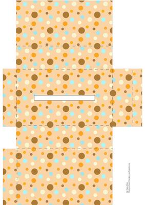Peach Retro Spot Pocket Tissue Box