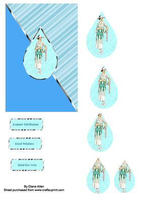 20s Lady Teardrop Pyramid Card Front