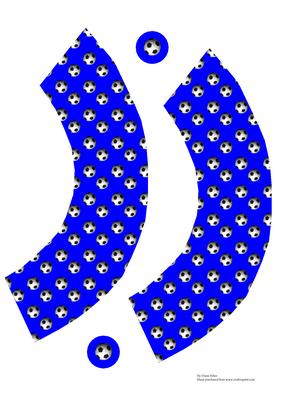 Soccer/football Cupcake Wrappers with Blue Background