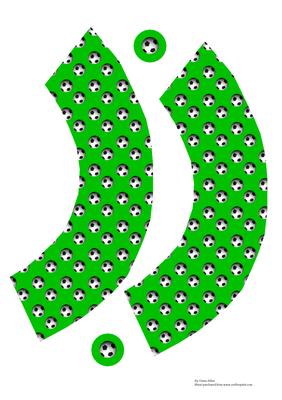 Football/socer Cupcake Wrappers Green Background
