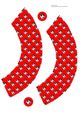 Football/soccer Cupcake Wrappers with Red Background