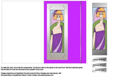 Art Deco Lady Quick Bookmark Card