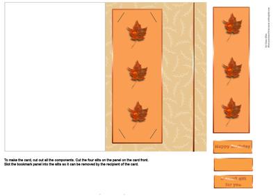 Autumn Leaf Bookmark Card