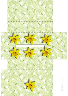 Leaves and Daffodils Pocket Tissue Box