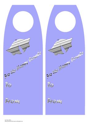 Happy Couple Bottle Gift Tag Blue