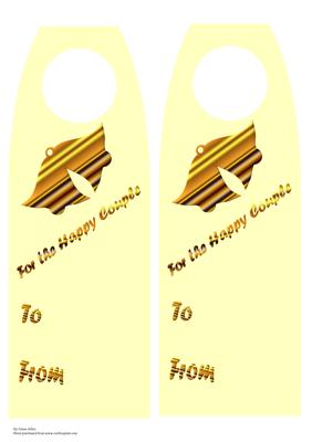 Happy Couple Bottle Gift Tag Cream