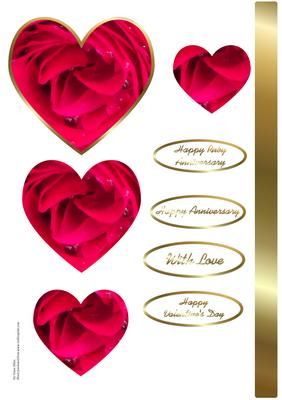 Red Rose Heart Shaped Pyramid Sheet