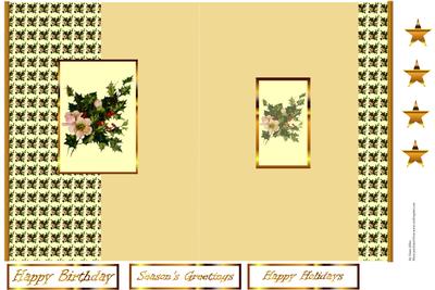 Holly Foldback Christmas Card