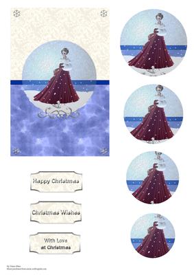 Snowglobe Lady Card Front