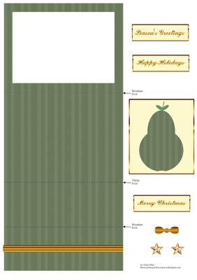 Vintage Green Pear Stepper Card