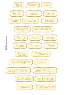 Female Relations Plaques Gold