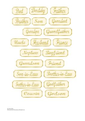 Male Relation Plaques Gold