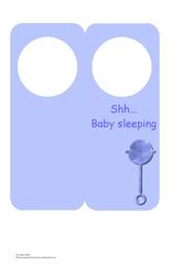 Baby Sleeping Door Hanger Blue