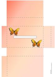 Peach Pocket Tissue Box with Butterflies