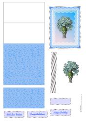 Blue Flower Easel Card