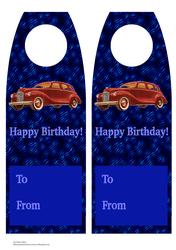 Male Happy Birthday Bottle Gift Tag