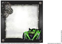 Green Racing Car Insert