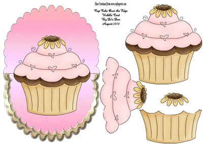 Cup Cake Over the Edge Wobble Card