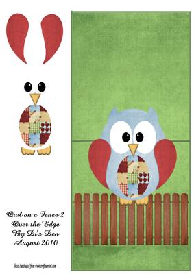 Owl on a Fence 2 Over the Edge