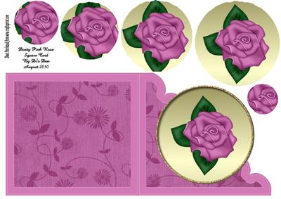 Dusty Pink Rose Square Card