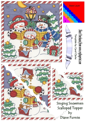 Singing Snowmen Scalloped Topper